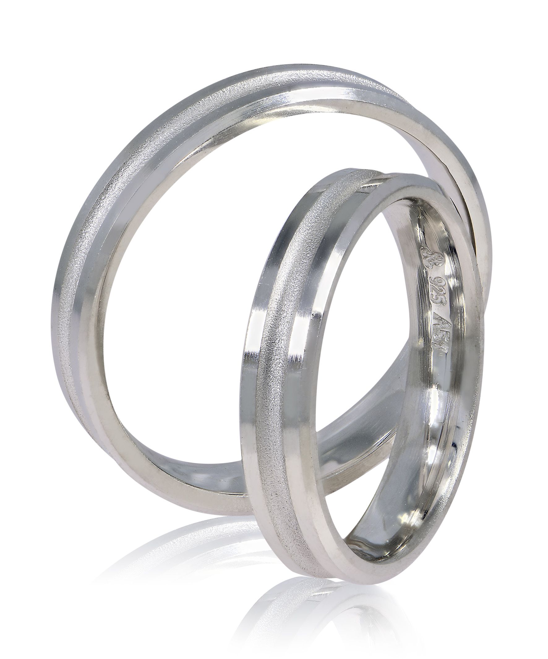 White gold wedding rings 4mm (code SS7)